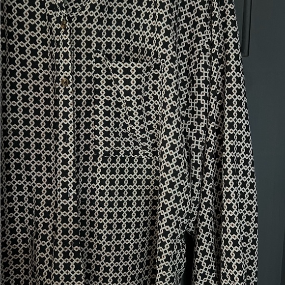 Ladies In The Style Geometric Print Ballon Long Sleeve Blouse Shirt Size 18 - Picture 8 of 10